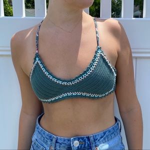 Xhilaration Green Knit Bikini Top